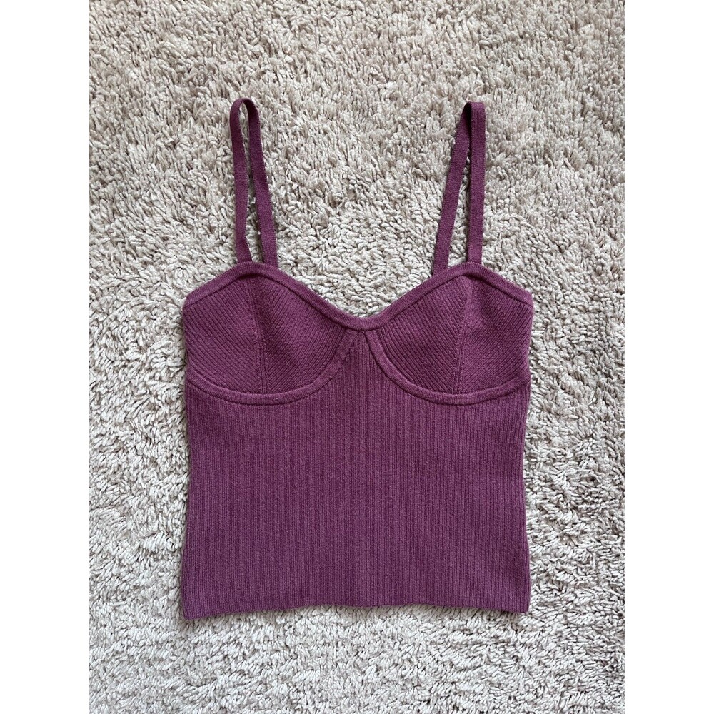 Madewell Reese Slim Corset Sweater Tank in Pressed Grape Size XS